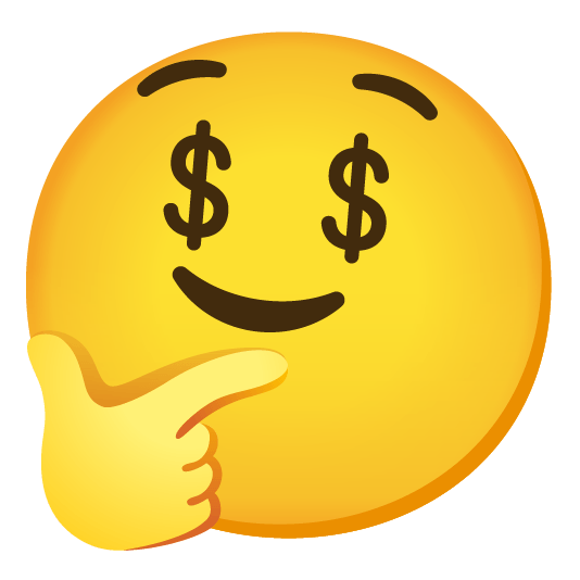 thinking face money mouth face