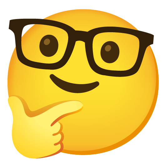 thinking face nerd face