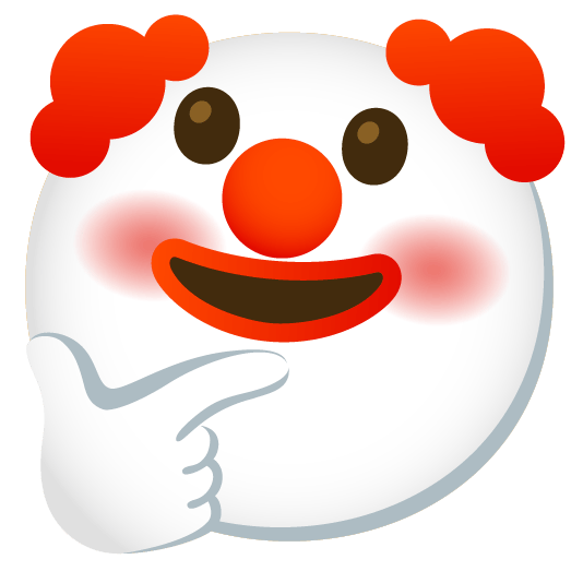 thinking face clown face