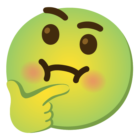 thinking face nauseated face