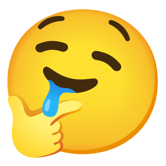 thinking face drooling face