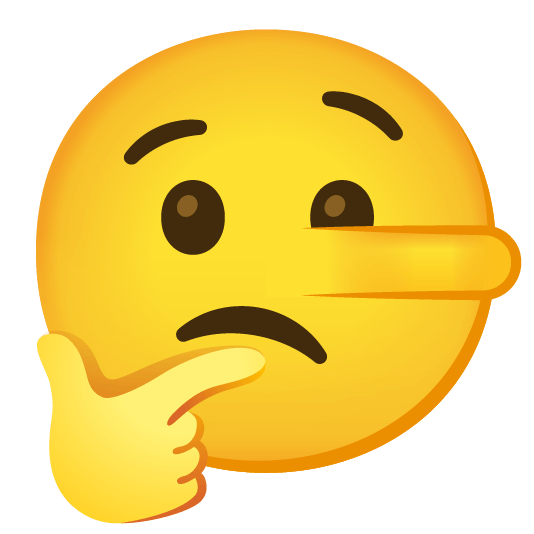 thinking face lying face