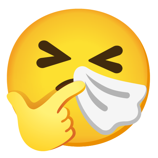 thinking face sneezing face