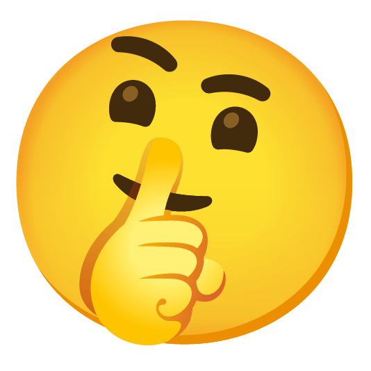 thinking face shushing face