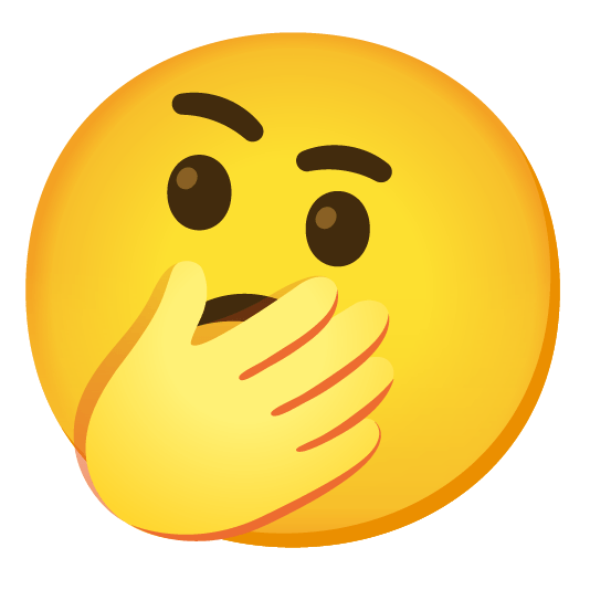 thinking face face with hand over mouth