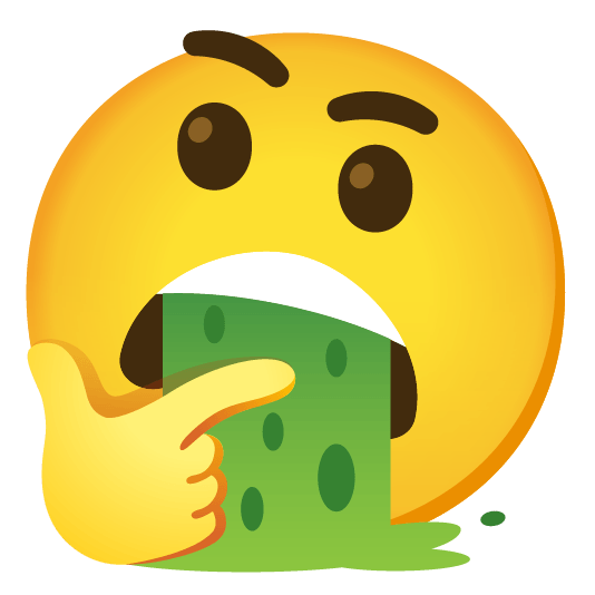 thinking face face vomiting