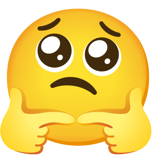 thinking face pleading face