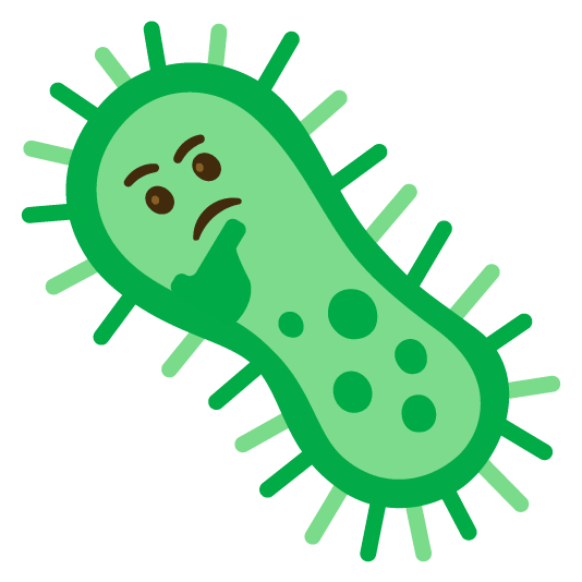 thinking face microbe