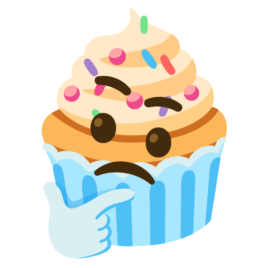 thinking face cupcake