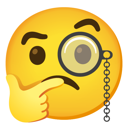 thinking face face with monocle