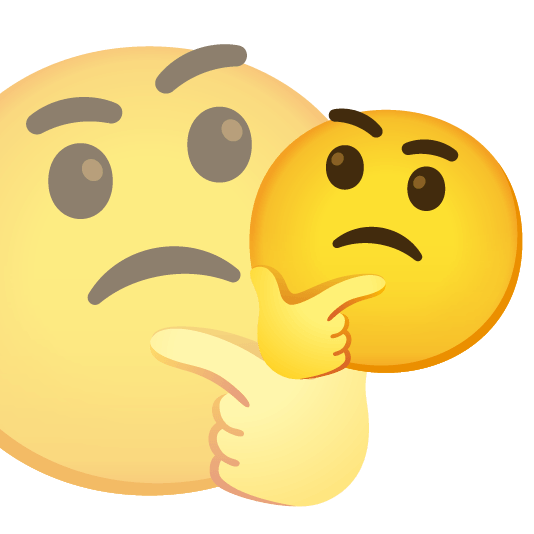 thinking face white frowning face