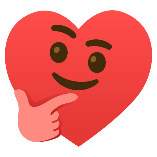 thinking face hearts