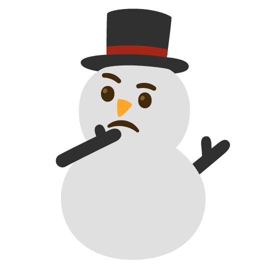 thinking face snowman without snow
