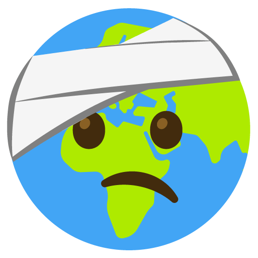 face with head bandage earth africa