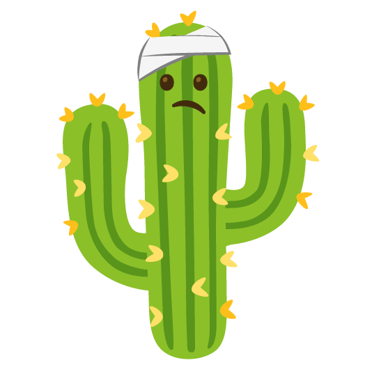 face with head bandage cactus