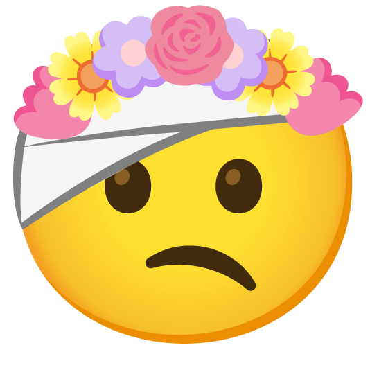 face with head bandage tulip