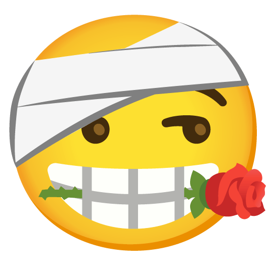 face with head bandage rose