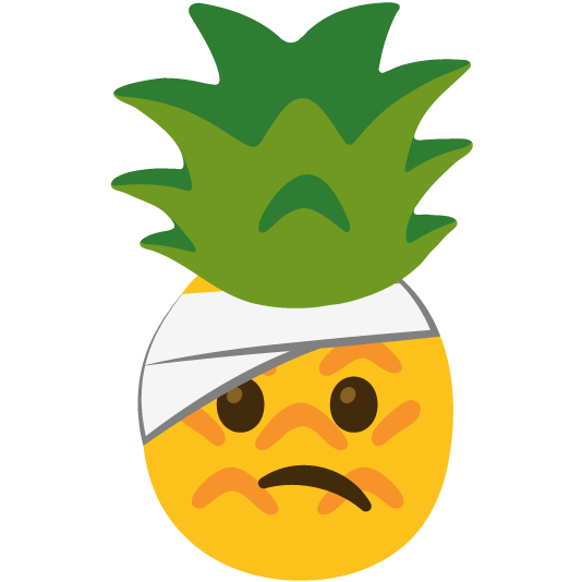 face with head bandage pineapple