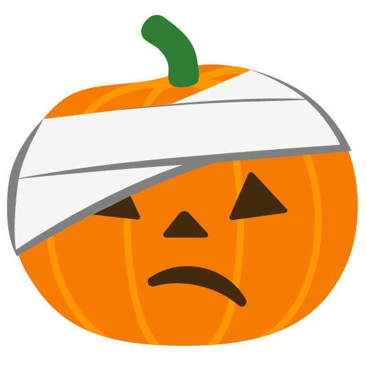face with head bandage jack o lantern