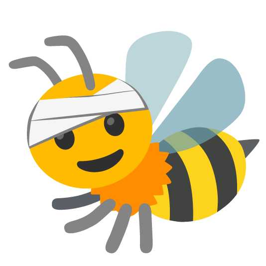 face with head bandage bee