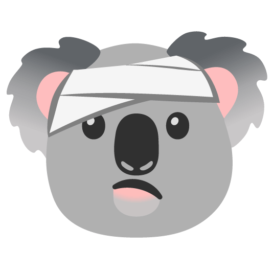 face with head bandage koala