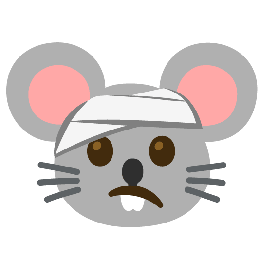 face with head bandage mouse