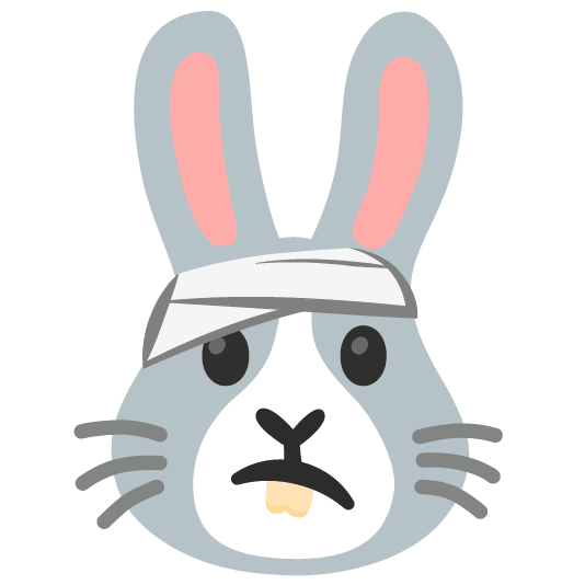 face with head bandage rabbit