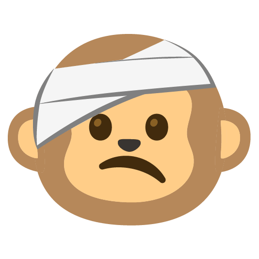 face with head bandage monkey face