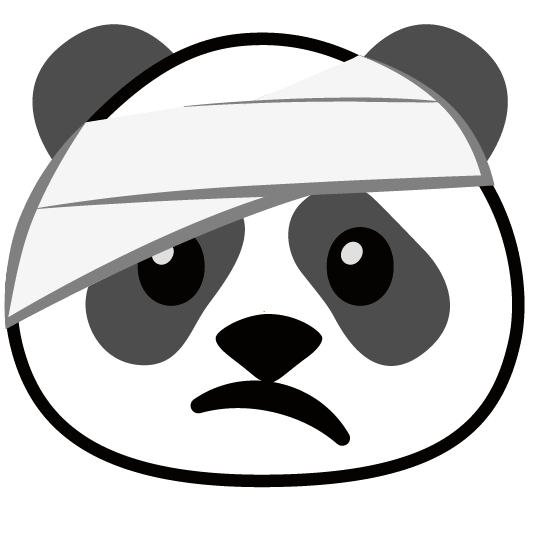 face with head bandage panda face