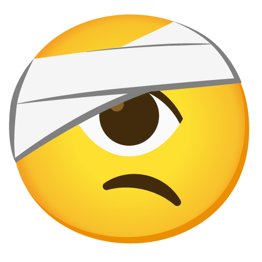 face with head bandage eye