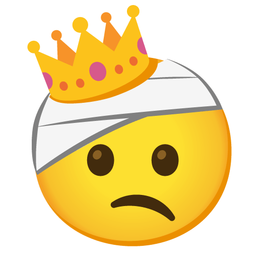 face with head bandage crown