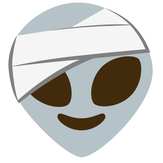 face with head bandage alien