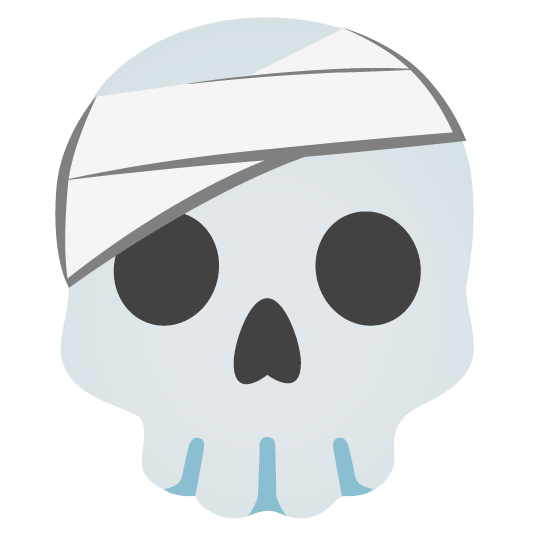 face with head bandage skull