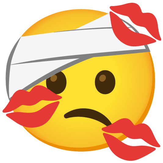 face with head bandage kiss