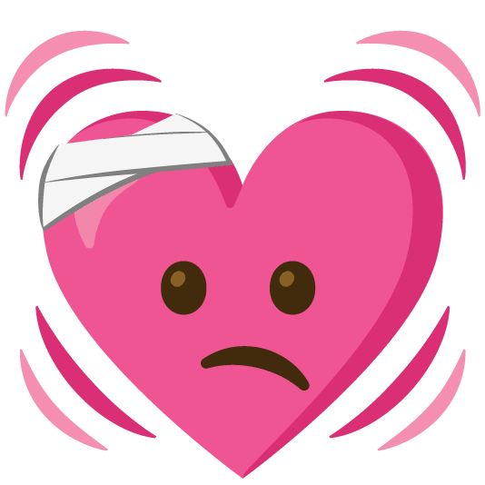 face with head bandage heartbeat