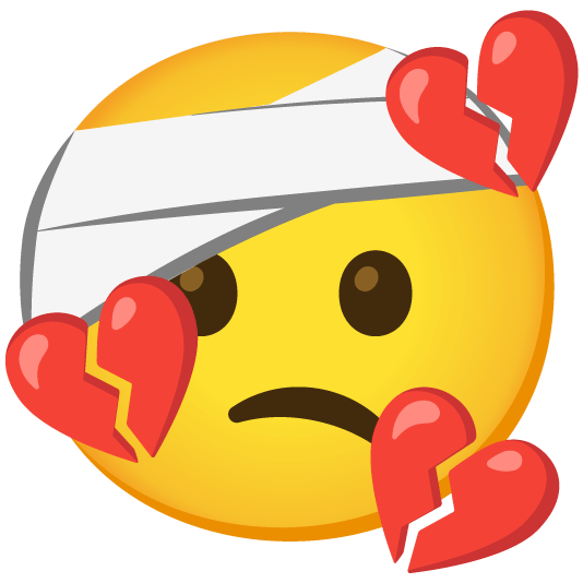 face with head bandage broken heart