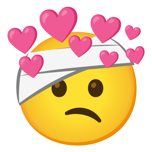 face with head bandage cupid