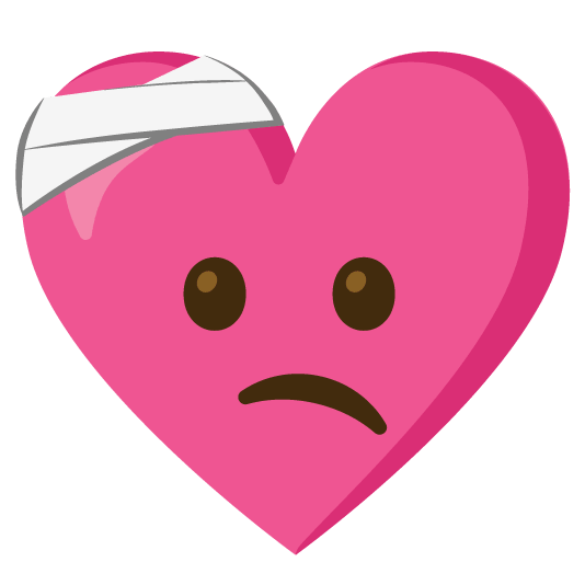 face with head bandage gift heart