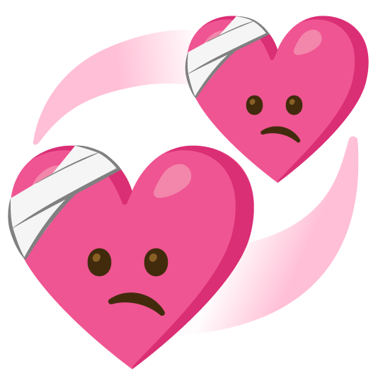 face with head bandage revolving hearts