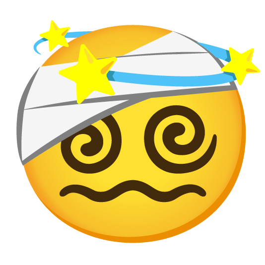 face with head bandage dizzy