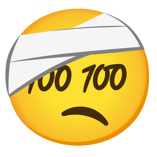 face with head bandage 100