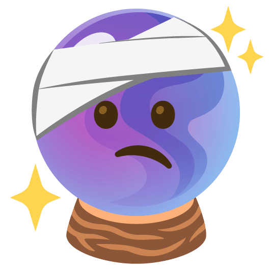 face with head bandage crystal ball