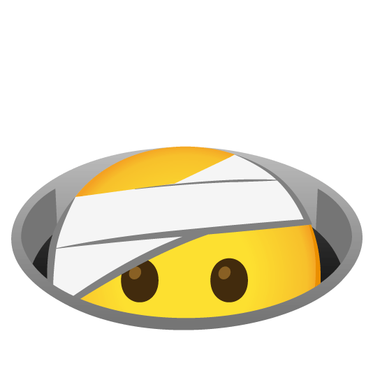 face with head bandage hole