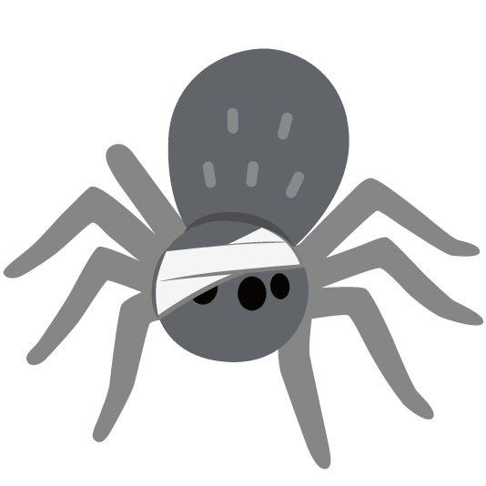 face with head bandage spider