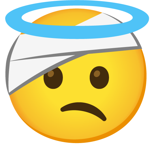 face with head bandage innocent