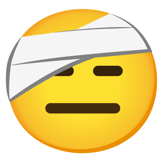 face with head bandage expressionless