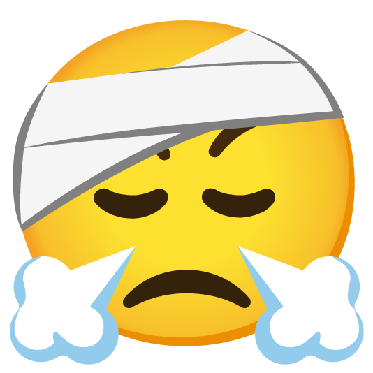 face with head bandage triumph