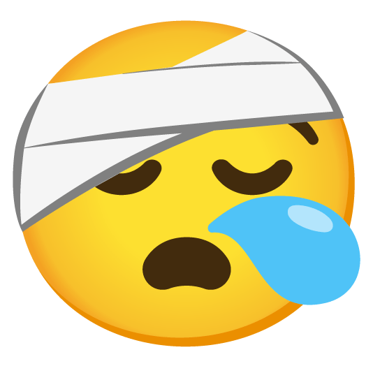 face with head bandage sleepy