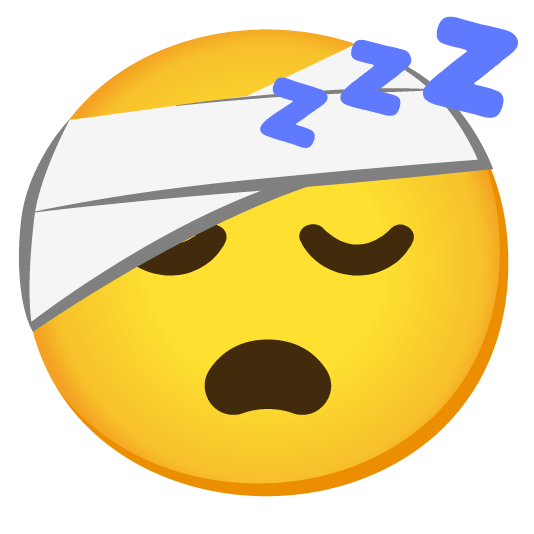 face with head bandage sleeping