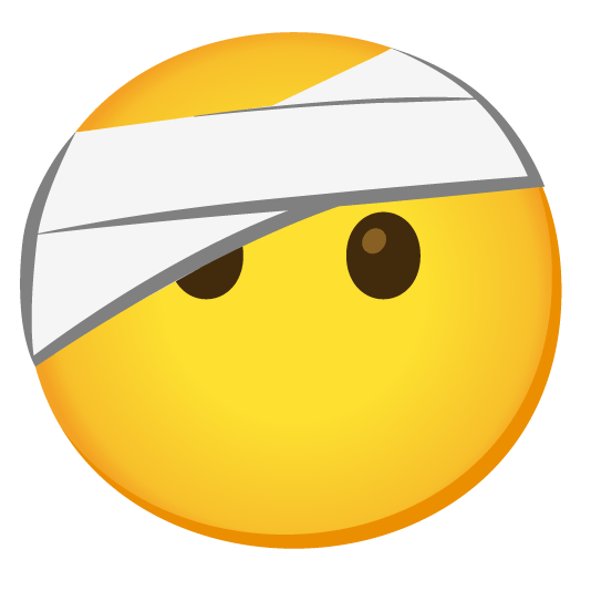 face with head bandage no mouth